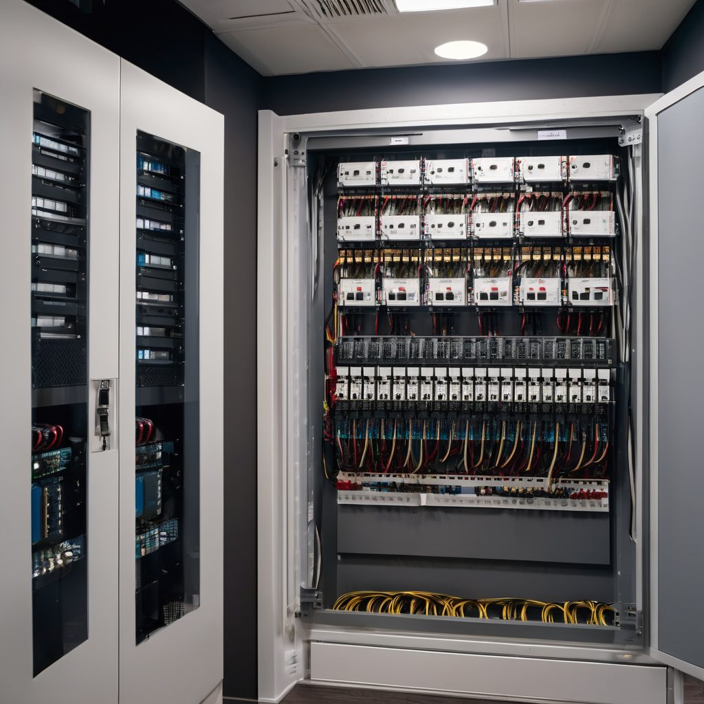 Modern electrical service panel with upgraded premium circuit breaker components and professional installation